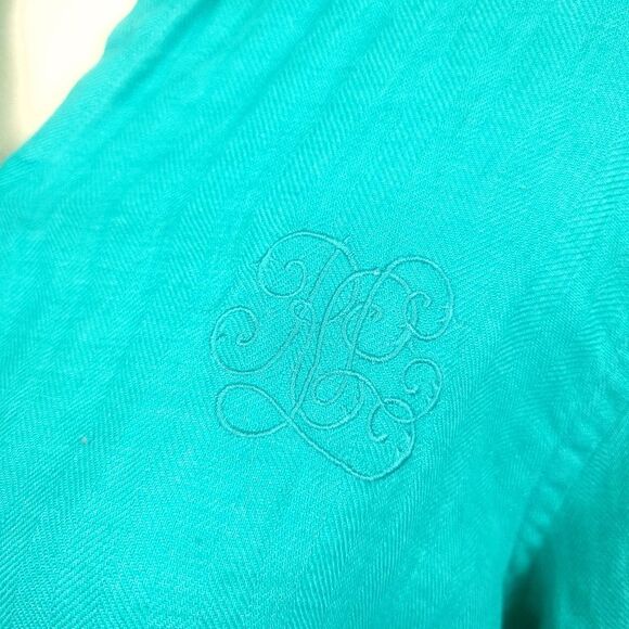 Ralph Lauren Teal Long Sleeve Linen Button Down Shirt Size Large - Picture 4 of 9